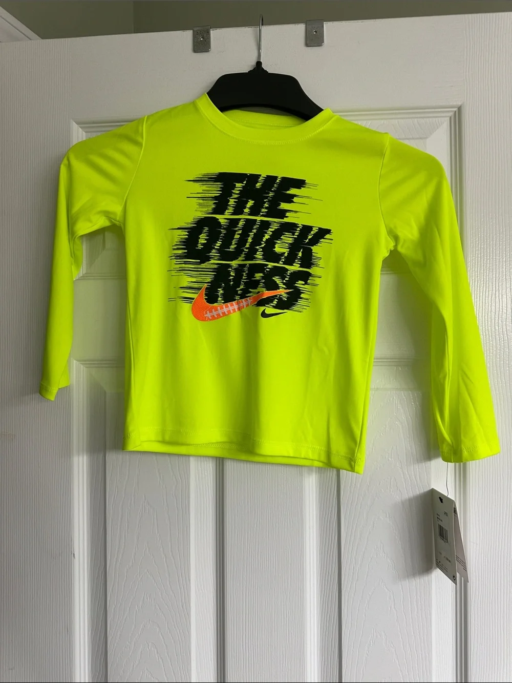 Nike Kids Neon Yellow & Orange 'The Quickness' Long-Sleeve Swim Rashguard